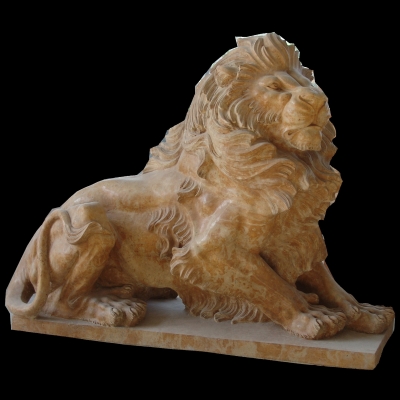 Yellow Marble Lion statue