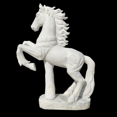 White marble horse statue