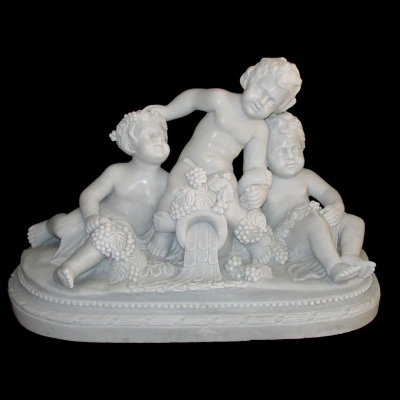 White Marble Children Sculptures