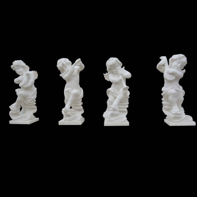 White Marble Children Statues